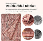 MHD l [Made in Korea] Premium Faux Fur Throw Blanket :Luxury Double-Sided 15mm Microfiber Blanket, 800 GSM :Dusty Rose, 60" x 79"