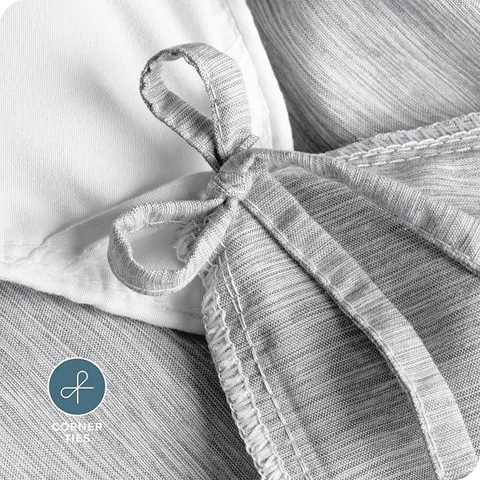 Bare Home Bedding Duvet Cover Oversized Queen Size - Premium 1800 Super Soft Duvet Covers Collection - Lightweight & Soft Textured Bedding (Oversized Queen, Heathered Pewter)