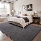 Keeko 5x8 Area Rugs for Living Room, Soft Modern Memory Foam Bedroom Rug Washable Indoor Rug Low Pile Minimalist Non Slip Carpet for Kids Nursery Dorm Room Home Decor Dark Grey