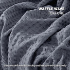 Elegant Comfort Premium 100% Cotton Waffle Blanket - Lightweight Breathable Waffle Weave Bed Blanket - Soft and Warm All Season Blanket for Couch, Sofa and Bed, King Size 90x108 Inches, Gray