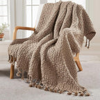 Home Soft Things Basket Weave Throw Blanket, Soft Cozy Warm Blanket with Braided Decorative Throw for Couch Sofa Outdoor Indoor, Amphora, 50''x60