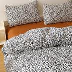 Luxlovery Leopard Comforter Set Twin Animal Cheetah Printed Comforter Black White Bedding Set Fluffy Soft Blanket Quilts with 2 Pillowcases for Kids Teens Twin Bed