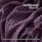 Elegant Comfort Premium 100% Cotton Waffle Blanket - Lightweight Breathable Waffle Weave Bed Blanket - Soft and Warm All Season Blanket for Couch, Sofa and Bed, King Size 90x108 Inches, Purple