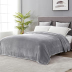 DREAMNINE Extra Large Soft Comfy Fluffy Fleece Bed Blanket Full Size 80" x 90", Luxury Decorative Fuzzy Blanket for Women Girl, Big Cozy Gray Shaggy Warm Flannel Blankets for Winter Autumn Pets, Grey