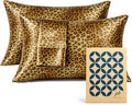 Pure Bedding Satin Pillowcase 2 Pack - King Size (20"x40", Gold Leopard) - Silky Pillow Cases for Hair and Skin - Satin Pillow Covers with Envelope Closure - Extra Soft Premium Microfiber