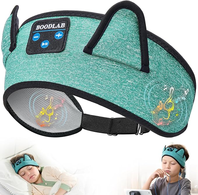 Kids Bluetooth Headband Headphones - Wireless & Wired 3.5mm Jack, Thin Speakers, Adjustable Comfort Fit, Perfect for Toddlers & Children - Home, School & Travel Essentials