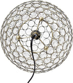 Elegant Designs LT1067-ABS 10" Elipse Crystal Collection Metal Crystal Ball Sequin Table Desk Lamp for Accent Lighting, Décor, Living Room, Antique Brass