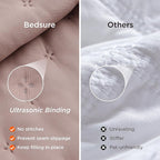 Bedsure Quilts Queen Size - Dusty Rose Bedspread Queen Size & Lightweight Comforter, Country Cottage Coverlet with Clover Pattern, Ultra Soft All-Season Bedding, 90 x 96 Inches | Stitch-Free Quilting, Ultra Soft, Lightweight, Machine Washable, Pet-Frie...