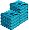 DREAMNINE Pack of 10 Fuzzy Soft Fleece Throw Blanket for Couch Sofa 50" x 60", Decorative Solid Lightweight Velvet Blankets for Chair, Cozy Accent Shaggy Plush Flannel Blanket for Bedroom, Teal