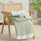 Amélie Home Knit Throw Blanket, Soft Chenille Cozy Breathable Pineapple Chunky Decorative Blanket for Couch, Bed & Sofa, French-Inspired Lightweight Warm Gift for Women, Sage Green, 50"x60"