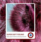 LAMBZY Bear Skin Rug Super Soft Fluffy Faux Fur for Bedroom Floor Sofa Living Room High-Density Plush Shaggy Carpet Sofa Cover Bedside Sheepskin Rug (4'x6', Burgundy)