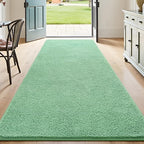 Keeko 2x6 Sage Green Area Rugs for Bedroom, Soft Modern Living Room Rug Indoor Non Slip Low Pile Washable Rug Memory Foam Carpets Throw Rugs for Kids Nursery Classroom Dorm Room Decorr