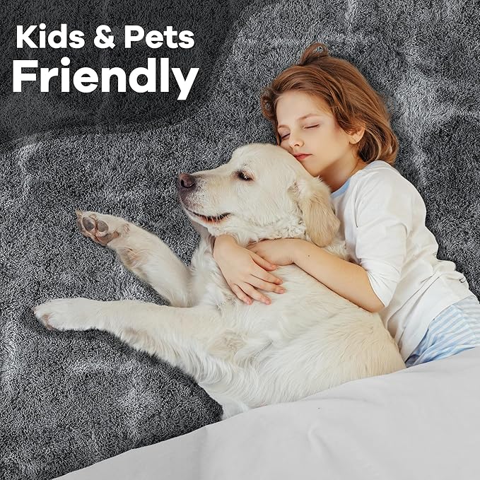 Noahas Large Fluffy 5x8 Area Rugs for Living Room Bedroom,Soft Grey Thick Shag Throw Rug,Big Shaggy Bedside Non-Slip Plush Dorm Nursery Kids Carpet