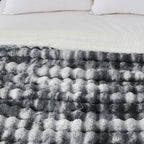 50x60 Inches Ultra-Soft Fuzzy Faux Fur Plush Throw Blanket - Thick, Warm Sherpa for Couch, Sofa, Bedroom, Camping - Decorative Blanket for Cozy Warmth, Bubble Light Grey Tie Dye