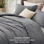 Bedsure Oversized King Comforter Set - Charcoal Grey Soft Bedding for All Seasons, Cationic Dyed Bed Set, 3 Pieces, 1 Oversized King Size Comforter (120"x 98") and 2 Pillow Shams (20"x 36"+2")