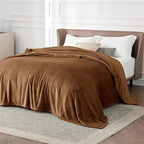 Bedsure GentleSoft Orange Fleece Blankets Queen Size - Bed Blanket Soft Lightweight Plush Fuzzy Cozy Luxury Microfiber, 90x90 inches