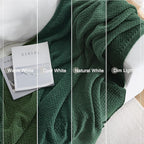 Whale Flotilla Chunky Knit Throw Blanket for Couch and Bed, Deep Green Decorative Cozy Fleece Blanket, Reversible Soft Fuzzy Woven Throws, 60x80 Inch