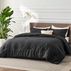 Bedsure California King Comforter Set - Black Soft Bedding for All Seasons, Cationic Dyed Bed Set, 3 Pieces, 1 California King Size Comforter (104"x96") and 2 Pillow Shams (20"x36"+2")