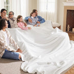 Bedsure Gentlesoft 100% Cotton Big Blanket Oversized King for Bed - Large Breathable Thick Cooling Waffle Weave Blanket for Summer, Couch Cover, White, 120x94 inches