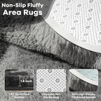Noahas Large Fluffy 6x9 Area Rugs for Living Room Bedroom,Fuzzy Grey Thick Shag Throw Rug,Big Soft Shaggy Bedside Non-Slip Plush Dorm Nursery Kids Carpet