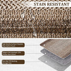 RUGSREAL 3x5 Area Rug, Washable Rug for Bedroom Braided Printed Throw Mat, Living Room Rug Non Slip Stain Resistant Small Dining Room Carpet, Rustic Accent Small Carpet for Entryway Home Decor, Brown