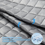 YnM Cooling Weighted Blanket for Adults, 20lbs Heavy Bed Throw Comforter with 100% PE Fabric, Ideal for Hot Sleepers or Summer Days(60x80 Inches for Queen/King Bed, 20 Pounds, Grey)