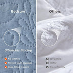Bedsure Quilt King Size - Ultra Soft Pre-Washed Cloud-Like Bedding, All-Season Lightweight Comforter for Country Bedroom, Leaf Design Coverlet in Mineral Blue, 106 x 96 Inches | Stitch-Free Quilting, Ultra Soft, Lightweight, Machine Washable, Pet-Friendly