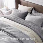 Bedsure Super King Comforter Set - Dark Grey Soft Bedding for All Seasons, Cationic Dyed Bed Set, 3 Pieces, 1 Super King Size Comforter (120"x120") and 2 Pillow Shams (20"x36"+2")