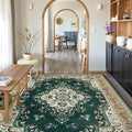 CRYPTOLITE 9x11 Area Rug for Living Room, Modern Washable Rug Non Slip Low Pile Large Area Rugs for Living Room, Bedroom, Farmhouse, Dining Room,Green