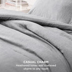 Bedsure California King Comforter Set - Grey Soft Bedding for All Seasons, Cationic Dyed Bed Set, 3 Pieces, 1 California King Size Comforter (104"x96") and 2 Pillow Shams (20"x36"+2")