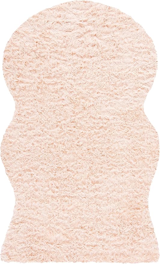 SAFAVIEH Faux Sheep Skin Collection 6' x 9' Light Pink FSS115U Silken Glam 2.35-inch Thick Area Rug
