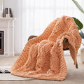 Chunky Knit Blanket Throw - 100% Hand Knitted Chunky Soft Throw Blanket for Couch, Thick and Warm Blanket for Winter, Light Yellow, 40x50 Inches