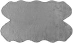 Walk on Me Faux Rabbit Area Rug - Plush, Fur Skin, Sheepskin, Suede Hide, 100% Polyester, Washable Animal Rug - Extreme Comfort, Softness, Stylish - Living Room & Dining Area (36"x60", Silver/Gray)