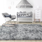 Noahas Large Fluffy 6x9 Area Rugs for Living Room Bedroom,Tie-Dyed Grey Thick Shag Throw Rug,Big Soft Shaggy Bedside Non-Slip Plush Dorm Nursery Kids Carpet