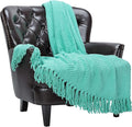 Chanasya Premium Textured Knit Throw Blanket with Tassels - Soft, Cozy Blanket for Couch, Bed, Living Room - 50" x 65” - Holiday