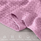 Elegant Comfort Premium 100% Cotton Waffle Blanket - Lightweight Breathable Waffle Weave Bed Blanket - Soft and Warm All Season Blanket for Couch, Sofa and Bed, King Size 90x108 Inches, Lavender