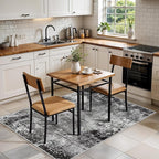 3x4 Washable Entryway Rug – Non-Slip Modern Abstract Small Area Rug for Kitchen, Bedroom, Bathroom – Soft Low-Pile Thin Indoor Door Mat（Black Grey, 3x4）