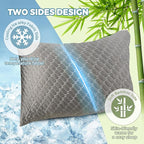 WOLKI Queen Size Pillows Set of 2 Shredded Memory Foam Pillows 2 Pack, Adjustable Firm Pillow for Side Sleepers, Back, Stomach, Hot Sleepers (20x30)