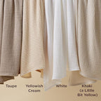 Bedsure Gentlesoft 100% Cotton Blanket King Size for Bed - Breathable and Soft for Spring Summer, Thick Cozy Waffle Weave Blanket Gifts for Women, Yellowish Cream, 104x90 inches