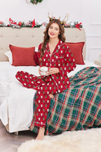 Ekouaer Women's Classic Button Down Long Satin Silk Pajama Set