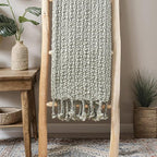 Home Soft Things Basket Weave Throw Blanket, Soft Cozy Warm Blanket with Braided Decorative Throw for Couch Sofa Outdoor Indoor, Silver, 50''x60