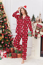 Ekouaer Women's Classic Button Down Long Satin Silk Pajama Set