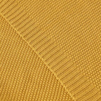 Longhui bedding Mustard Yellow Cotton Cable Knit Throw Blanket for Couch Sofa Bed, Home Decorative Lightweight Knitted Blankets with Bonus Laundering Bag, 50“ x 60”, Machine Washable