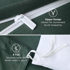 Bedsure Duvet Cover King Size - Soft Double Brushed Bedding Set for Kids & Adults, Zipper Closure, 3 Pieces, Includes 1 Duvet Cover (104"x90") & 2 Pillow Shams, NO Comforter, Forest Green