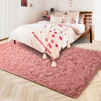 ISEAU Fluffy Rug Carpets Soft Shaggy Area Rugs Indoor Floor Mats for Kids Room Fuzzy Carpet Comfy Cute Nursery Mat Bedside Rug for Boys Girls Bedroom Living Room Home Decor, 3ft x 5ft,Blush