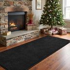 Keeko 2x8 Long Runner Rug, Black Bedroom Bedside Runner Rug Living Room Carpet Area Throw Rugs for Hallway Soft Indoor Memory Foam Rugs for Teen Kids Classroom Nursery Dorm Laundry Room Decor