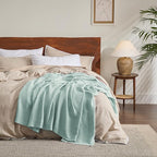 Bedsure Gentlesoft 100% Cotton Blanket King Size for Bed - Cooling Breathable and Soft for Spring Summer, Thick Cozy Waffle Weave Blanket Gifts for Women, Mint, 104x90 inches