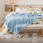 Bedsure GentleSoft Blue Fleece Blanket for Couch - Cozy Soft Blankets for Women, Cute Small Throws for Girls, Light Blue, 60x80 Inches