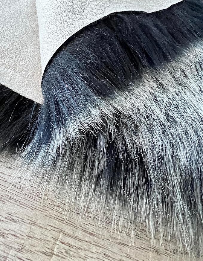 LAMBZY Bear Skin Rug Super Soft Fluffy Faux Fur for Bedroom Floor Sofa Living Room High-Density Plush Shaggy Carpet Sofa Cover Bedside Sheepskin Rug (2'x3', Black/White)