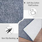 Keeko 5x8 Area Rugs for Living Room, Soft Modern Memory Foam Bedroom Rug Washable Indoor Rug Low Pile Minimalist Non-Slip Carpet Big Rugs for Kids Nursery Room Home Decor Blue and White